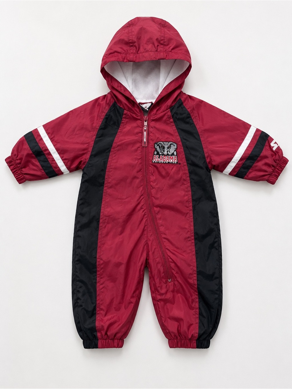 STARTER ALABAMA Football Kids Hooded Maroon & Black One-Piece Footie